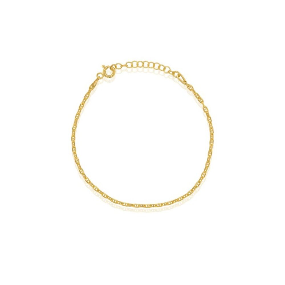 NWT Alanis Rolo Marina DC Link Bracelet // 14kt Italian Gold Vermeil